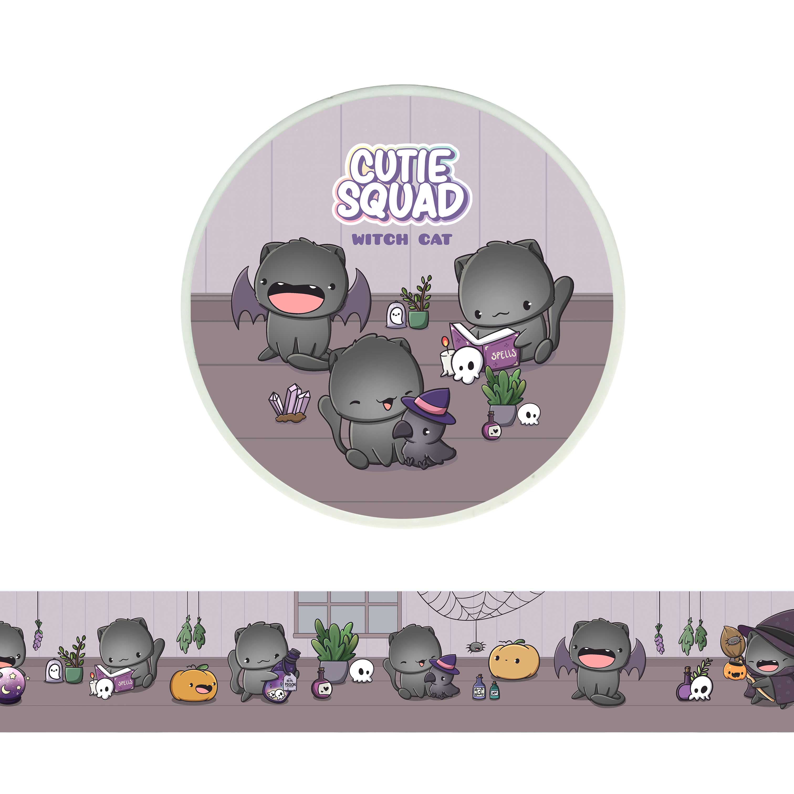 Witch Cat 2025 – Schattige Heksenkat Washi-tape 10 m