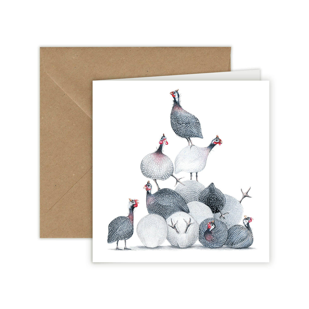 Parelhoenders - Wenskaart met envelop