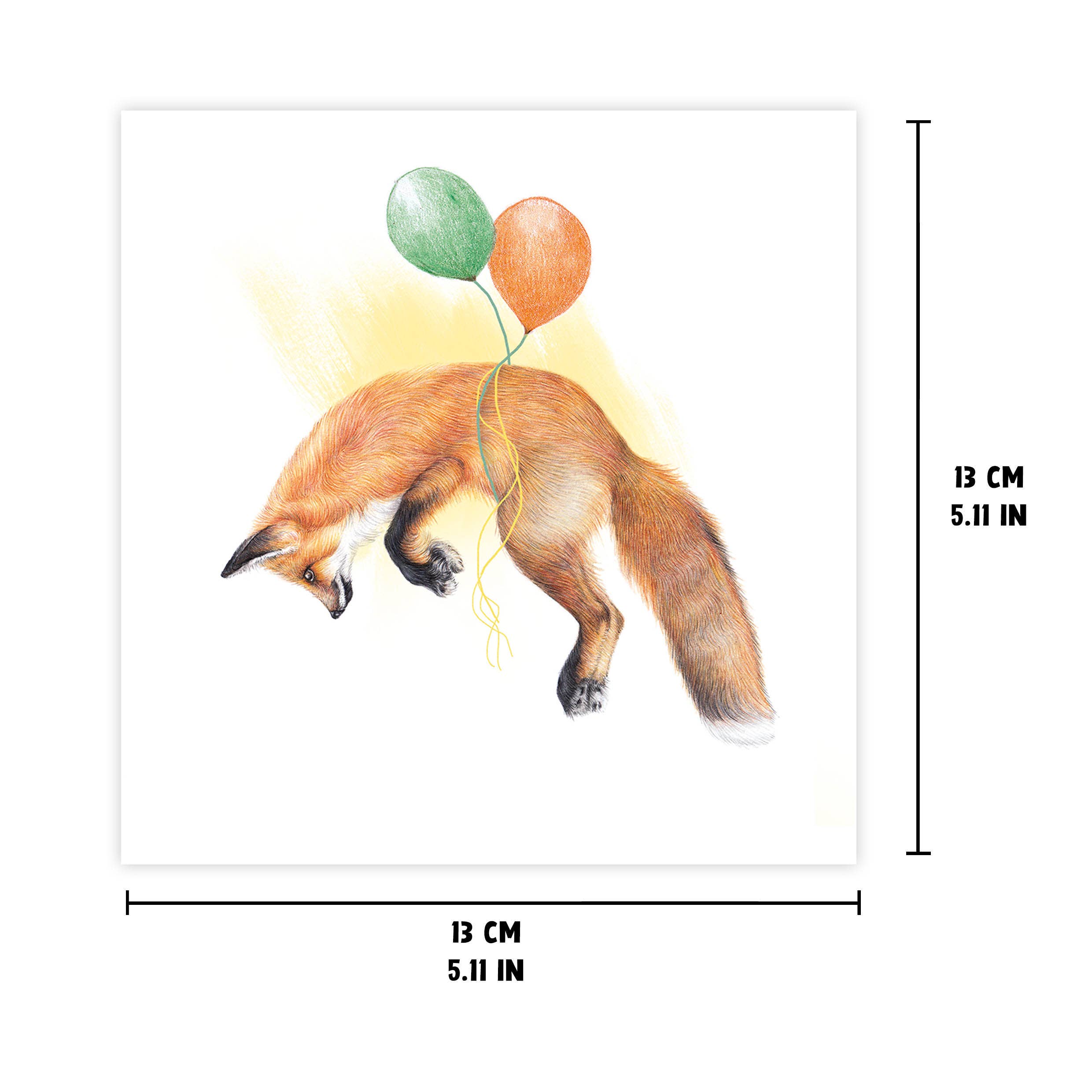 Grappige Vos - Wenskaart met envelop