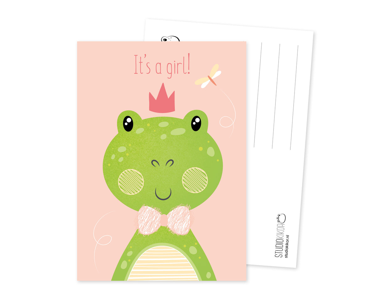 'It’s a girl!’ – Kikker Ansichtkaart