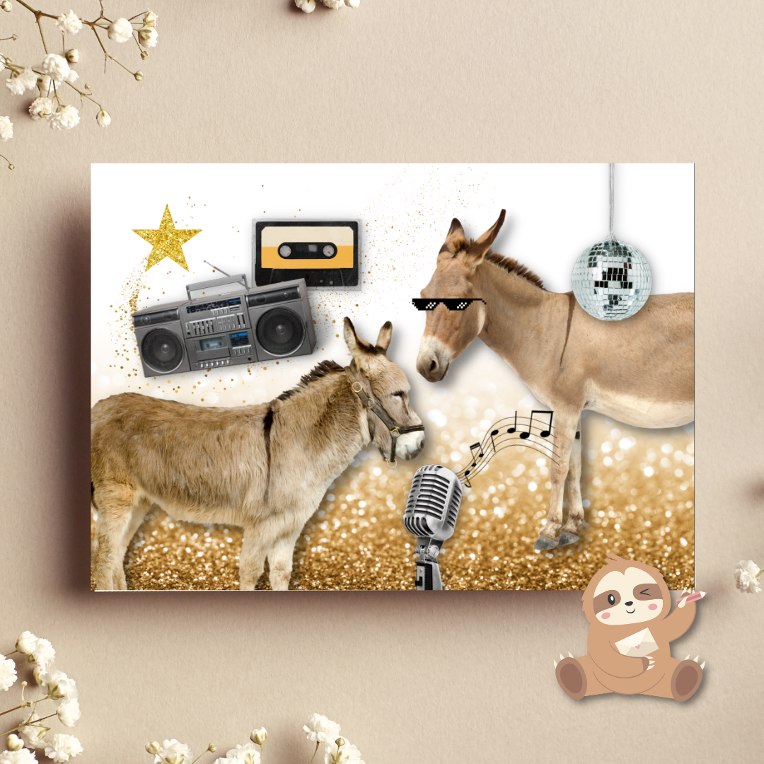 Ezels Disco – Feest Ansichtkaart