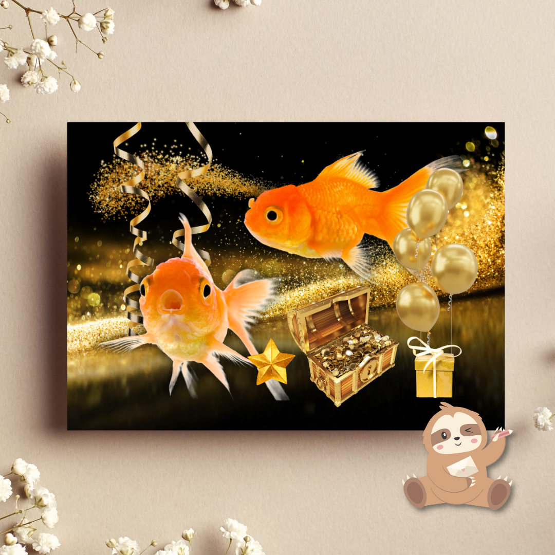 Goudvissen – Feest Ansichtkaart