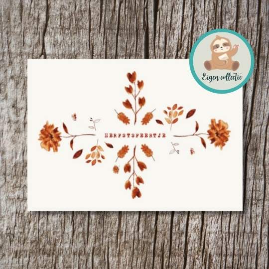 'Herfstsfeertje' Blaadjes - Ansichtkaart