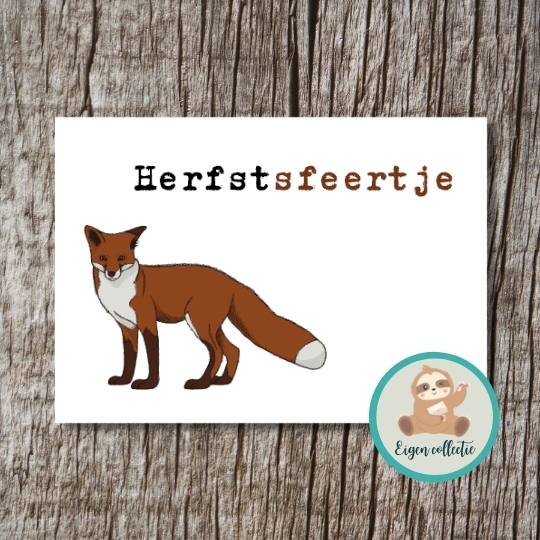 'Herfstsfeertje' - Vos Ansichtkaart