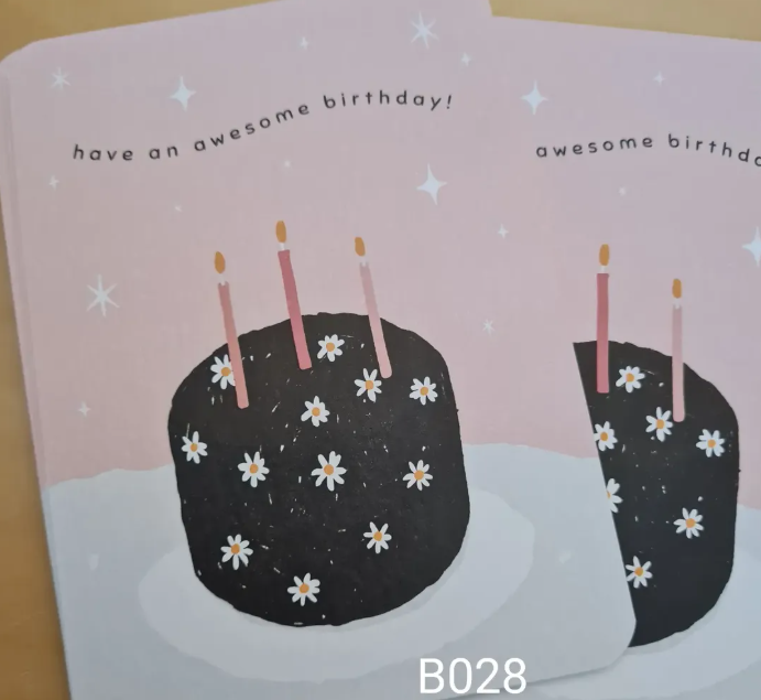 'Have an awesome birthday!’ – Taart Ansichtkaart