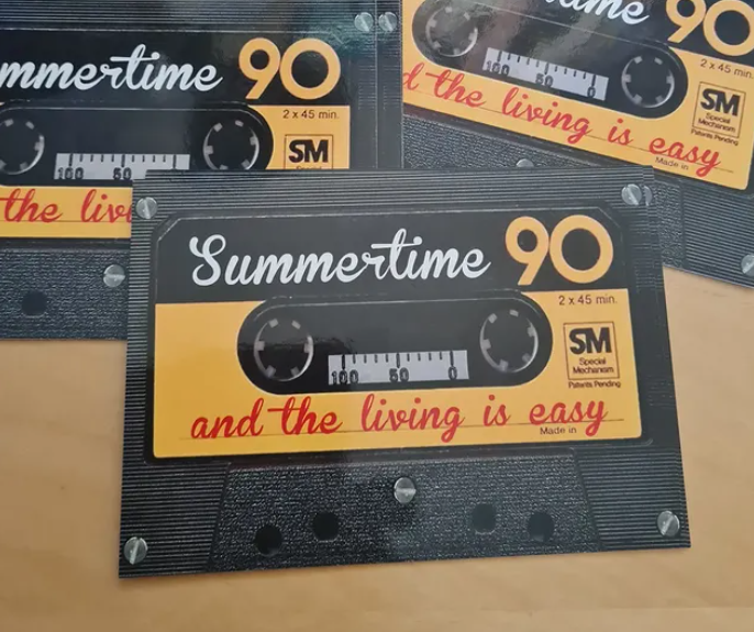'Summertime and the living is easy' - Cassettebandje Ansichtkaart