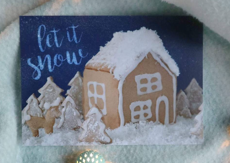 'Let it snow’ – Winter Ansichtkaart