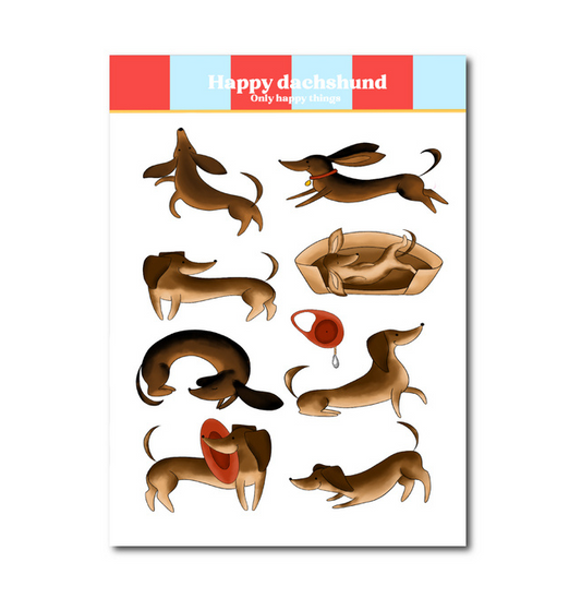 Happy Dachshund Teckel - Stickervelletje