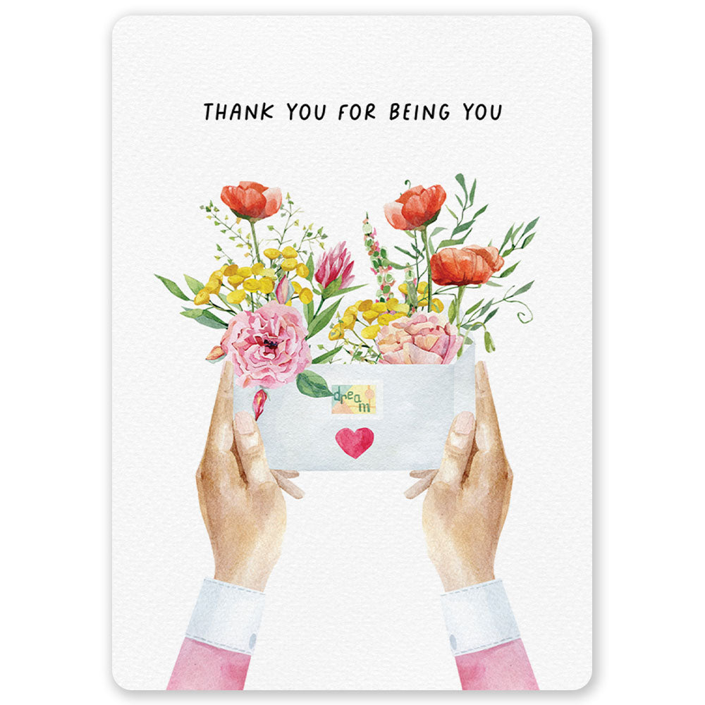 'Thank you for being you’ Bloemen – Ansichtkaart