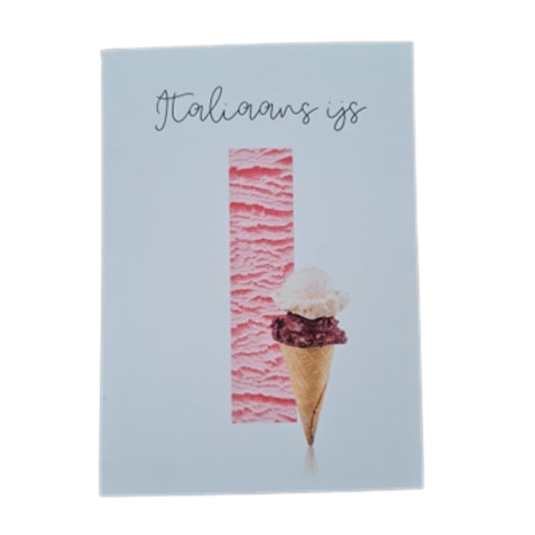 'I van Italiaans ijs' - Letter Ansichtkaart