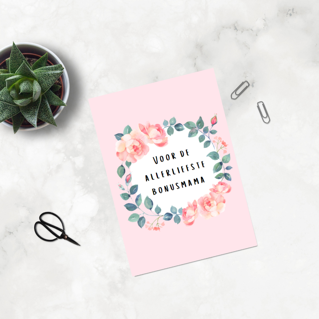 'Voor de allerliefste bonusmama' - Ansichtkaart