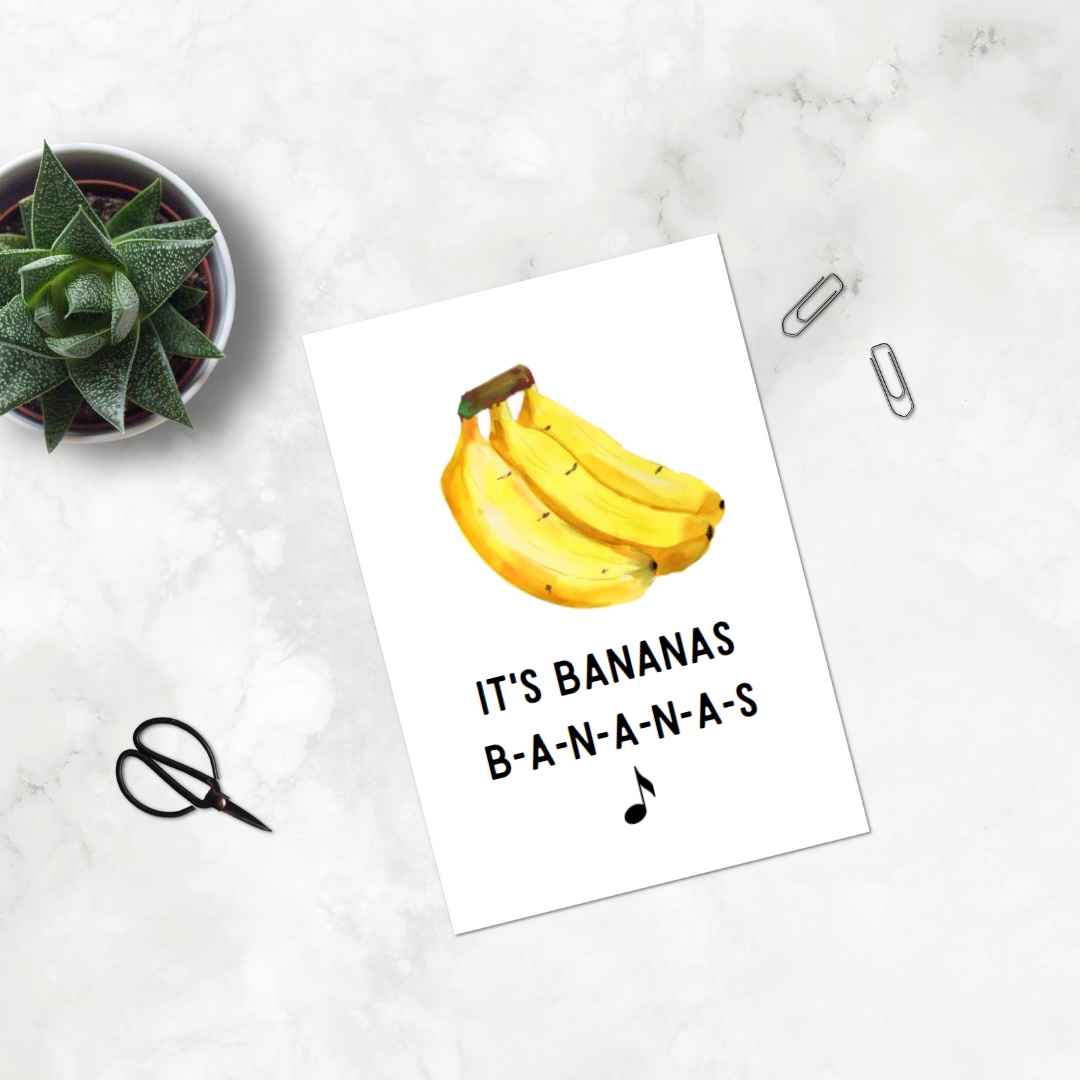 'It's bananas, B-A-N-A-N-A-S' - Songtekst Ansichtkaart