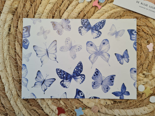 Vlinders Delftsblauw - Ansichtkaart