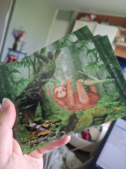 Luiaard in Jungle – Ansichtkaart