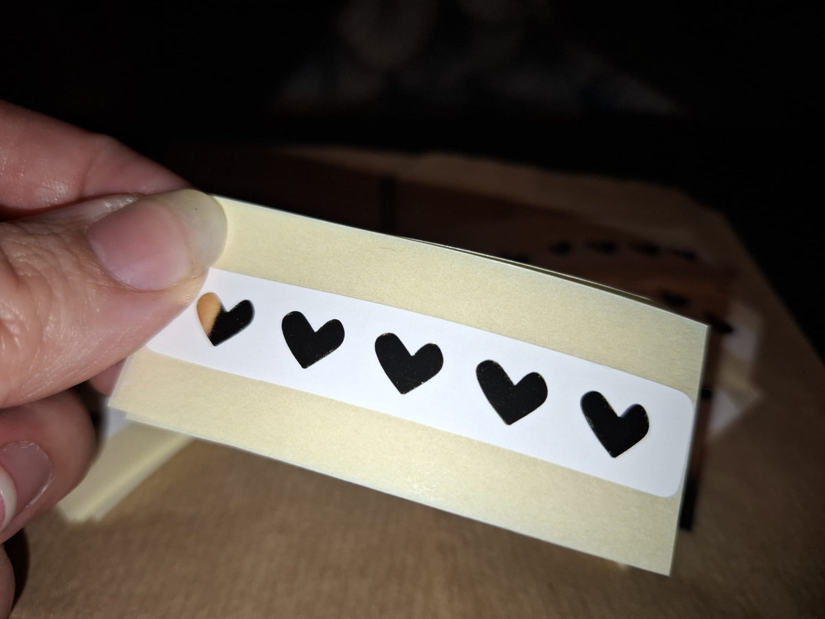 Goudkleurige hartjes - 20 Rechthoekige Stickers