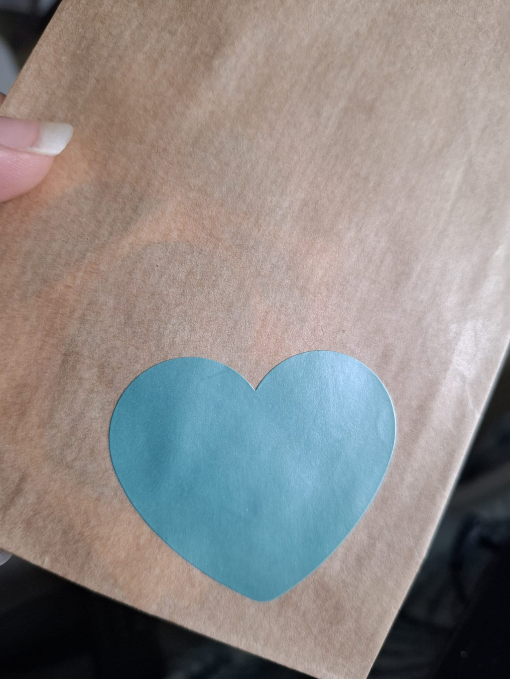 Parelmoer Blauw Hart - 20 Stickers