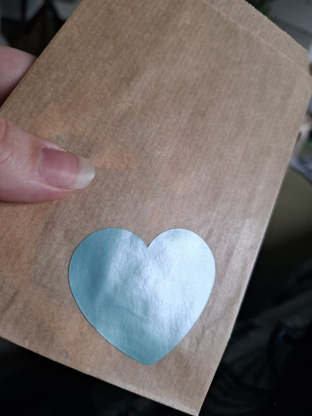 Parelmoer Blauw Hart - 20 Stickers