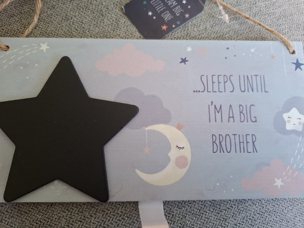 '... sleeps until I'm a big brother' - Krijtbordje Aftellen