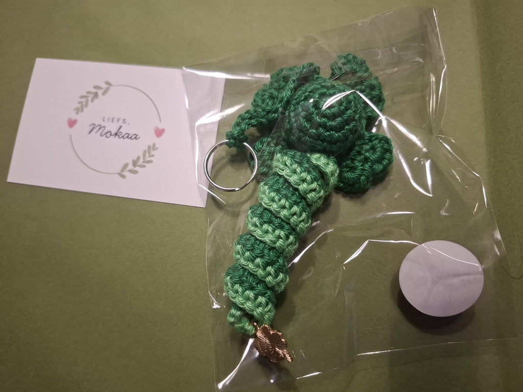 Geluks Worm - Handgemaakte Sleutelhanger