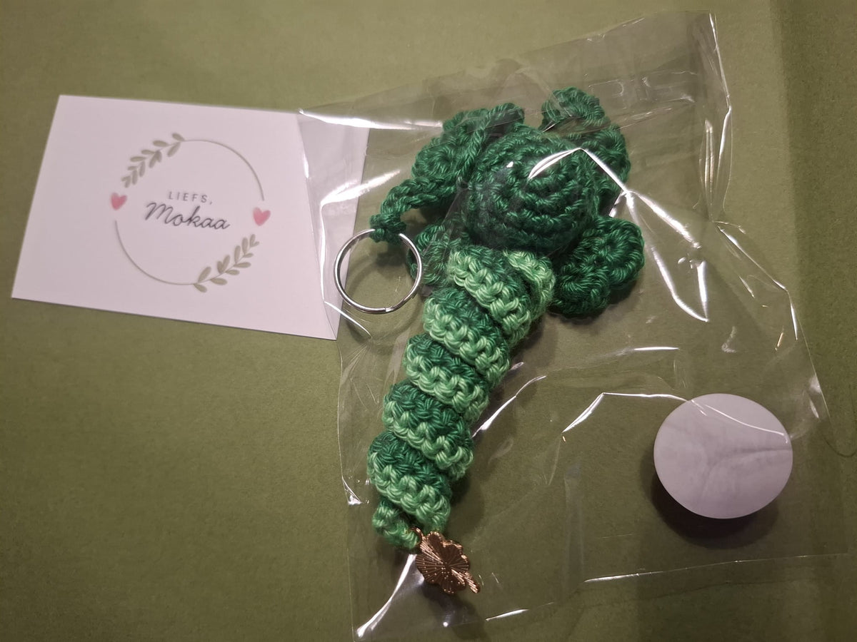 Geluks Worm - Handgemaakte Sleutelhanger