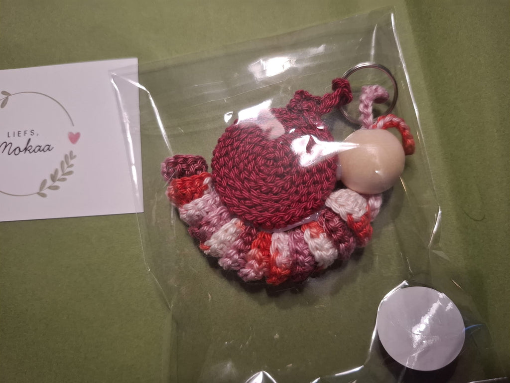 Slak Roze - Handgemaakte Sleutelhanger