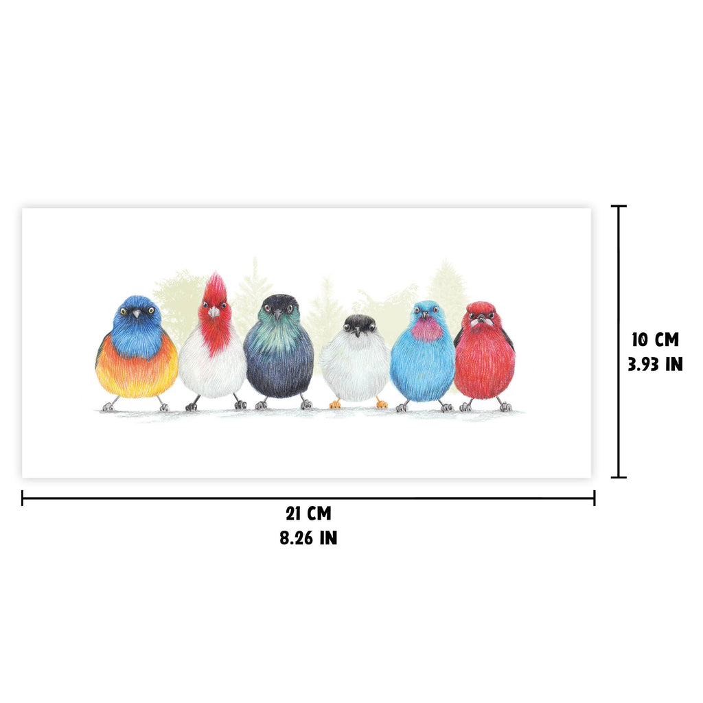 Schattige Vogels versie 2 - Wenskaart met envelop