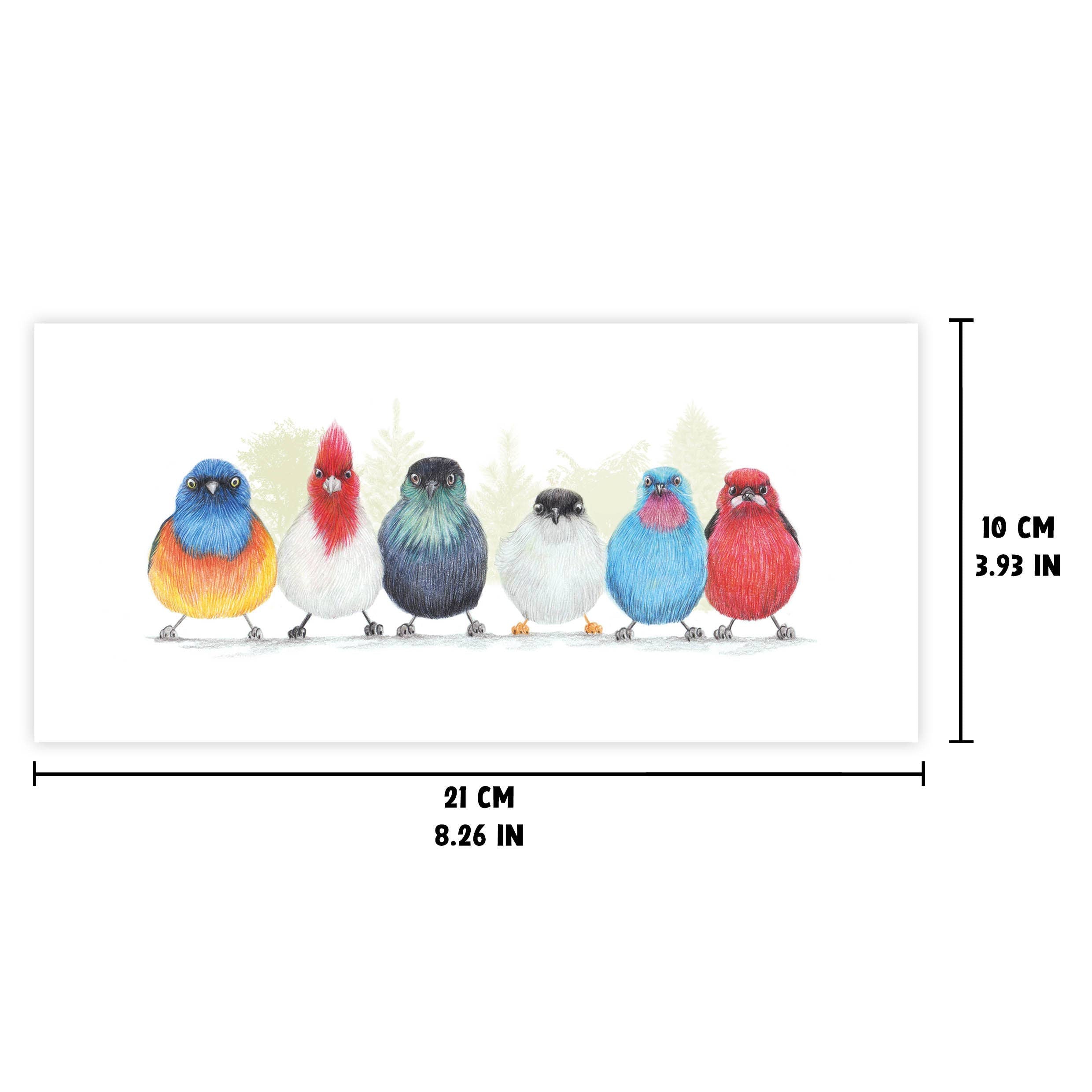 Schattige Vogels versie 2 - Wenskaart met envelop