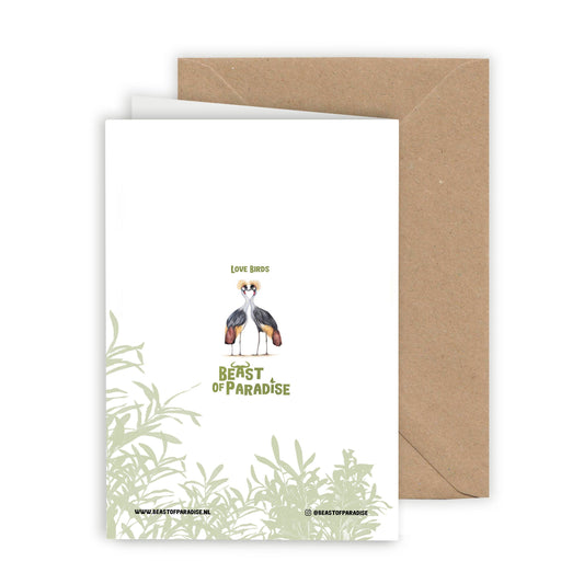 Kroonkraanvogel - Wenskaart met envelop
