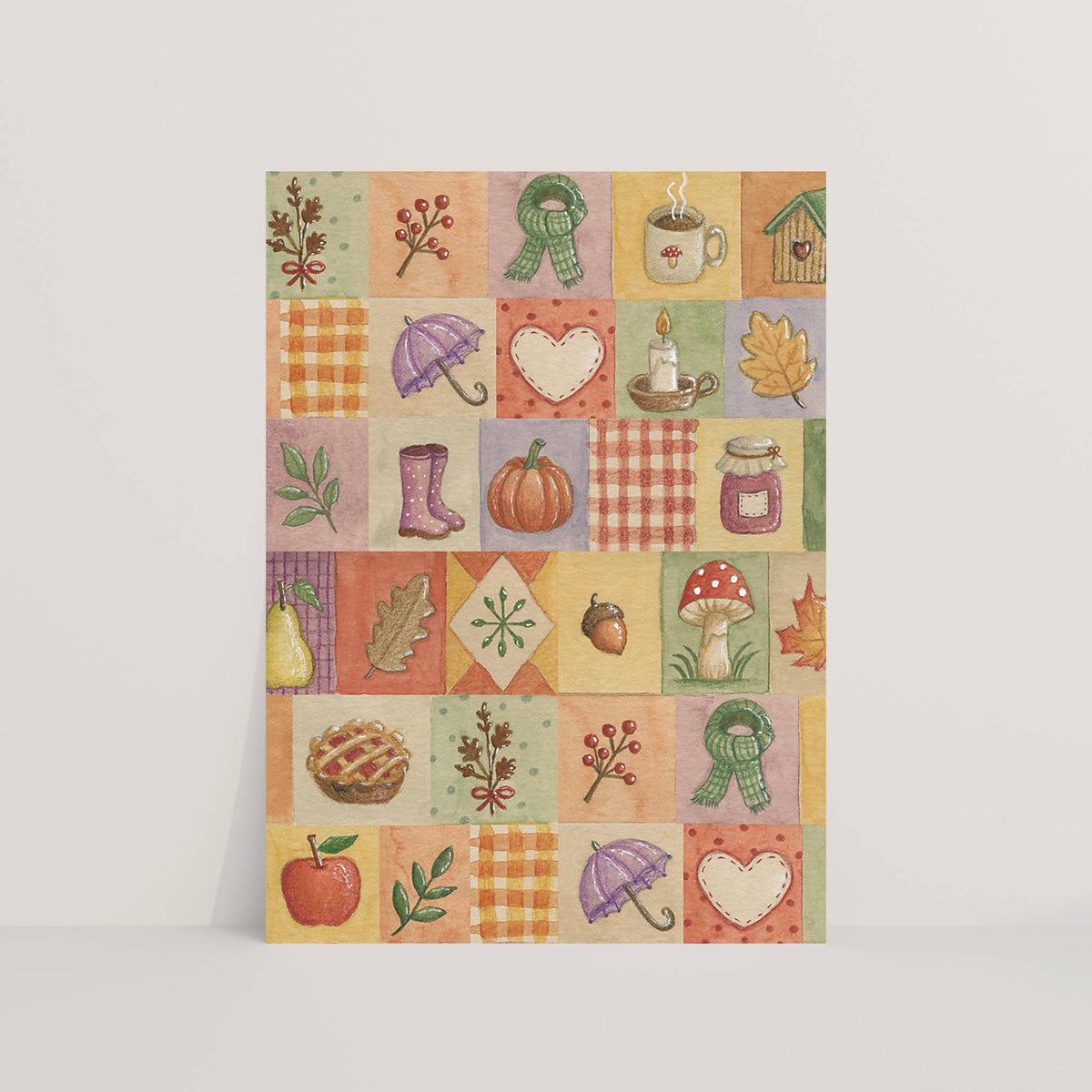 Patchwork herfst - Ansichtkaart