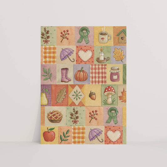 Patchwork herfst - Ansichtkaart