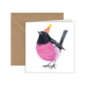Roze Roodborstje - Wenskaart met envelop