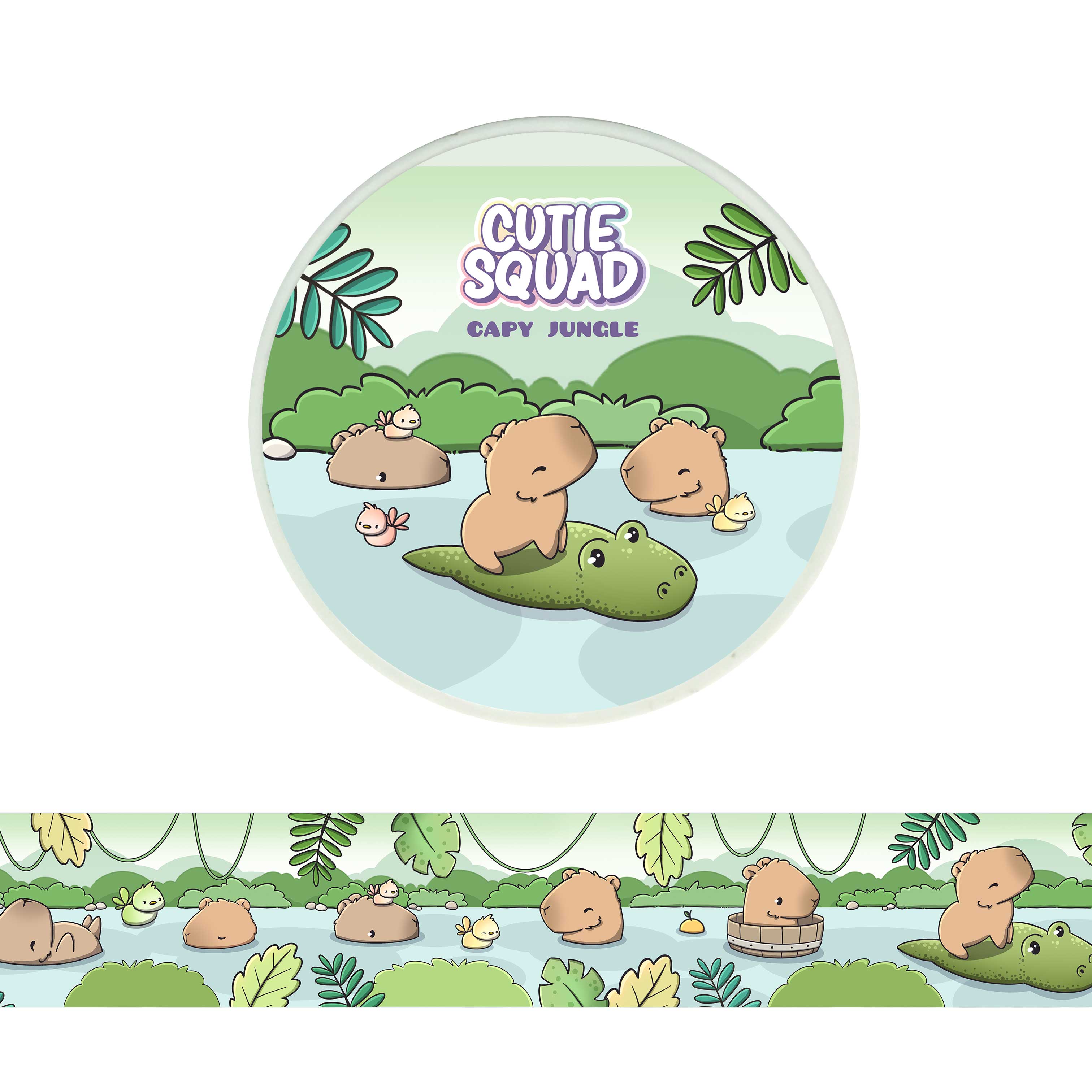 Capibara's – Schattige capibara-washi tape 10 m