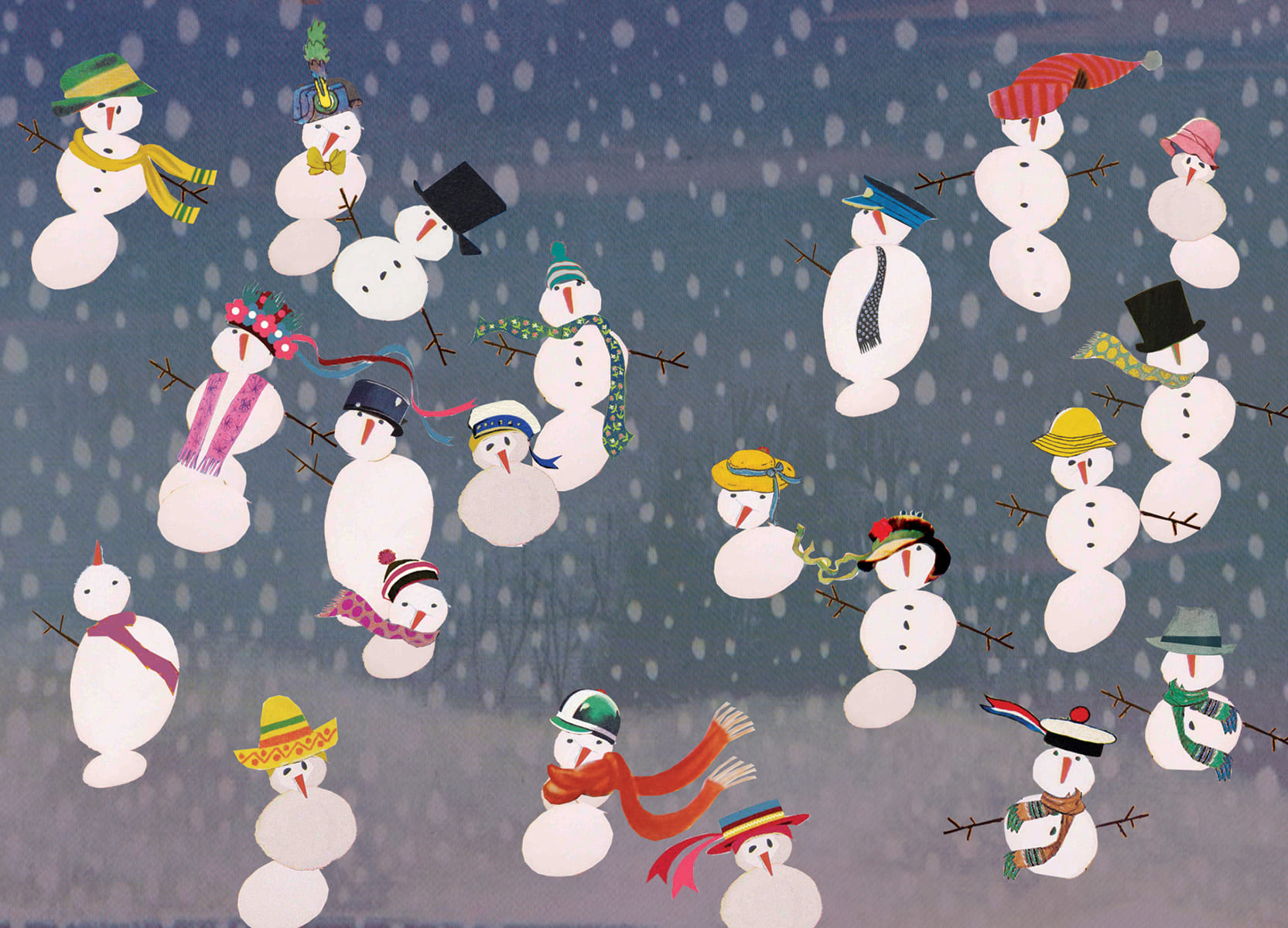 Sneeuwpoppen – Ansichtkaart