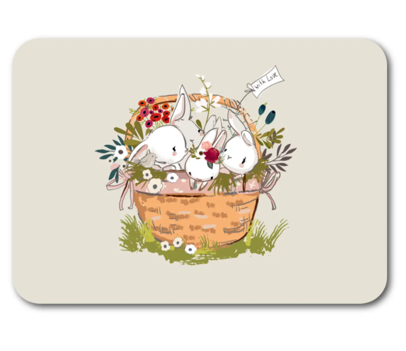 Konijntjes in Mand – Ansichtkaart