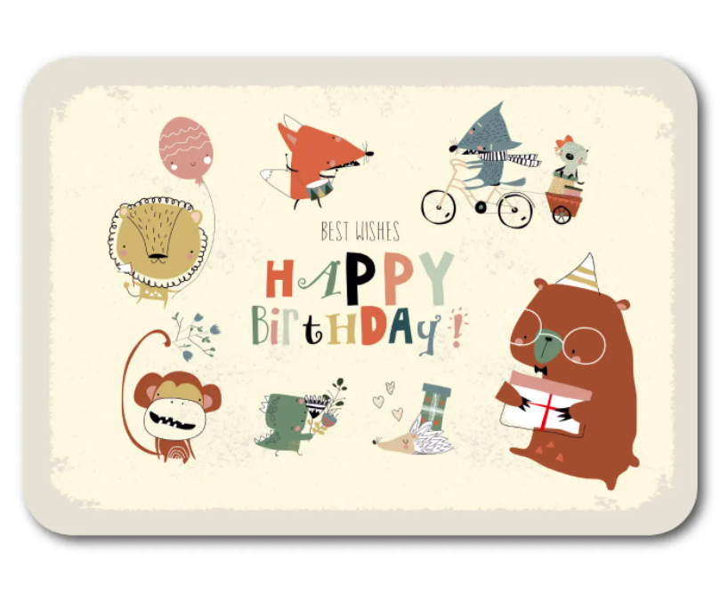 'Best wishes, happy birthday!’ – Dieren Ansichtkaart