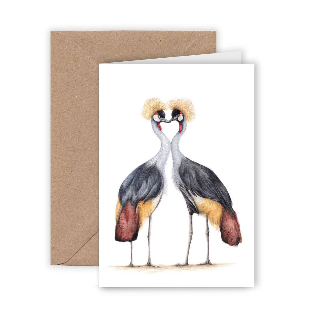 Kroonkraanvogel - Wenskaart met envelop
