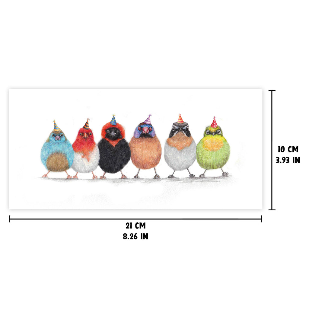 Verjaardag Afrikaanse Vogels - Wenskaart met envelop
