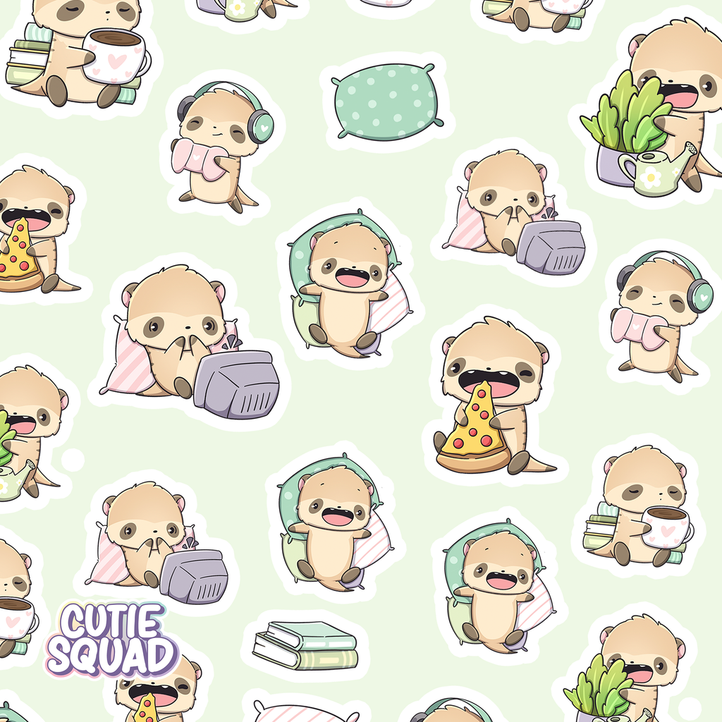 Meerkatten Chillen | Stickervel