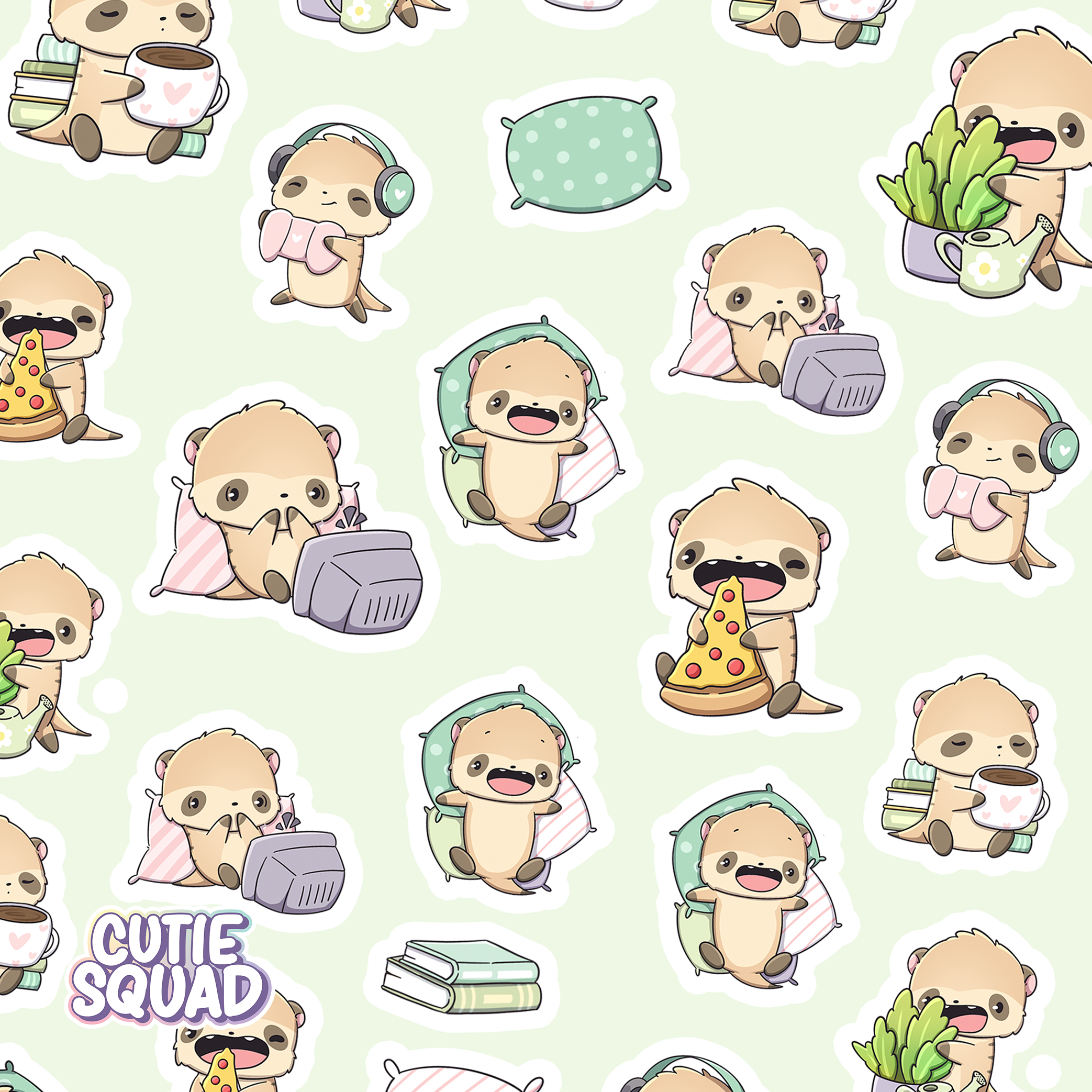 Meerkatten Chillen | Stickervel