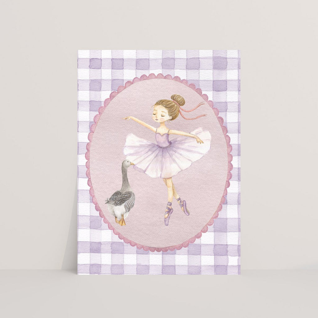 Ballerina met Gansje - Ansichtkaart