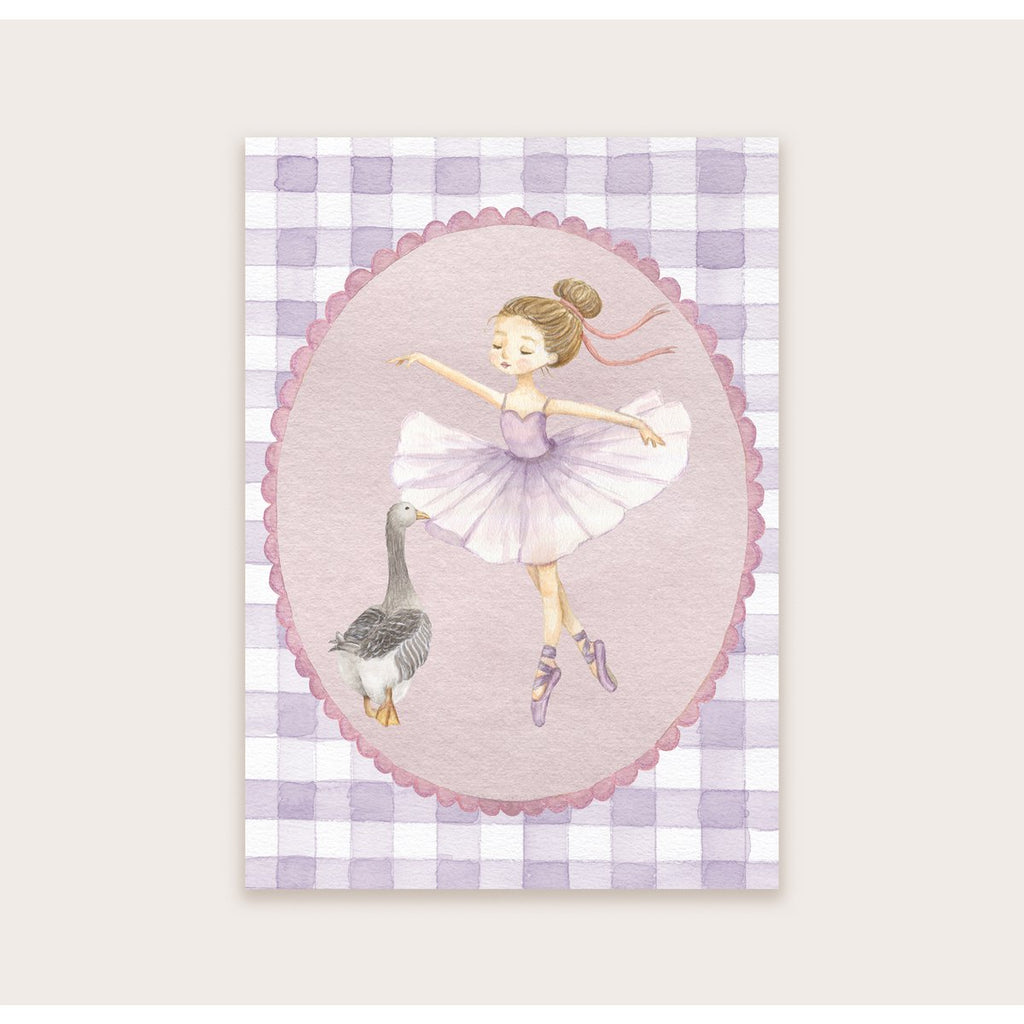 Ballerina met Gansje - Ansichtkaart