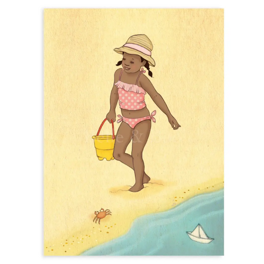 Meisje op het Strand – Ansichtkaart