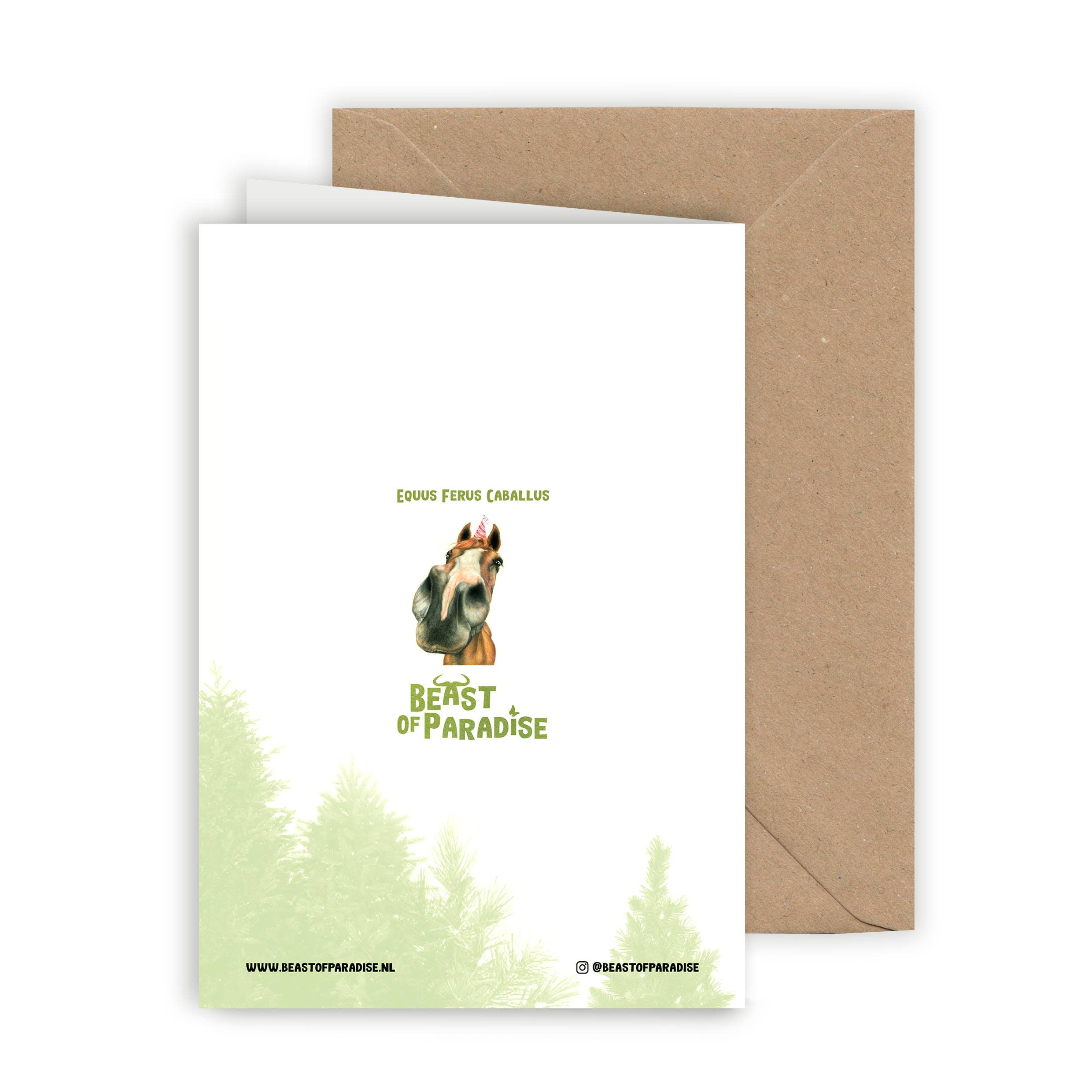 Grappig Paard - Wenskaart met envelop