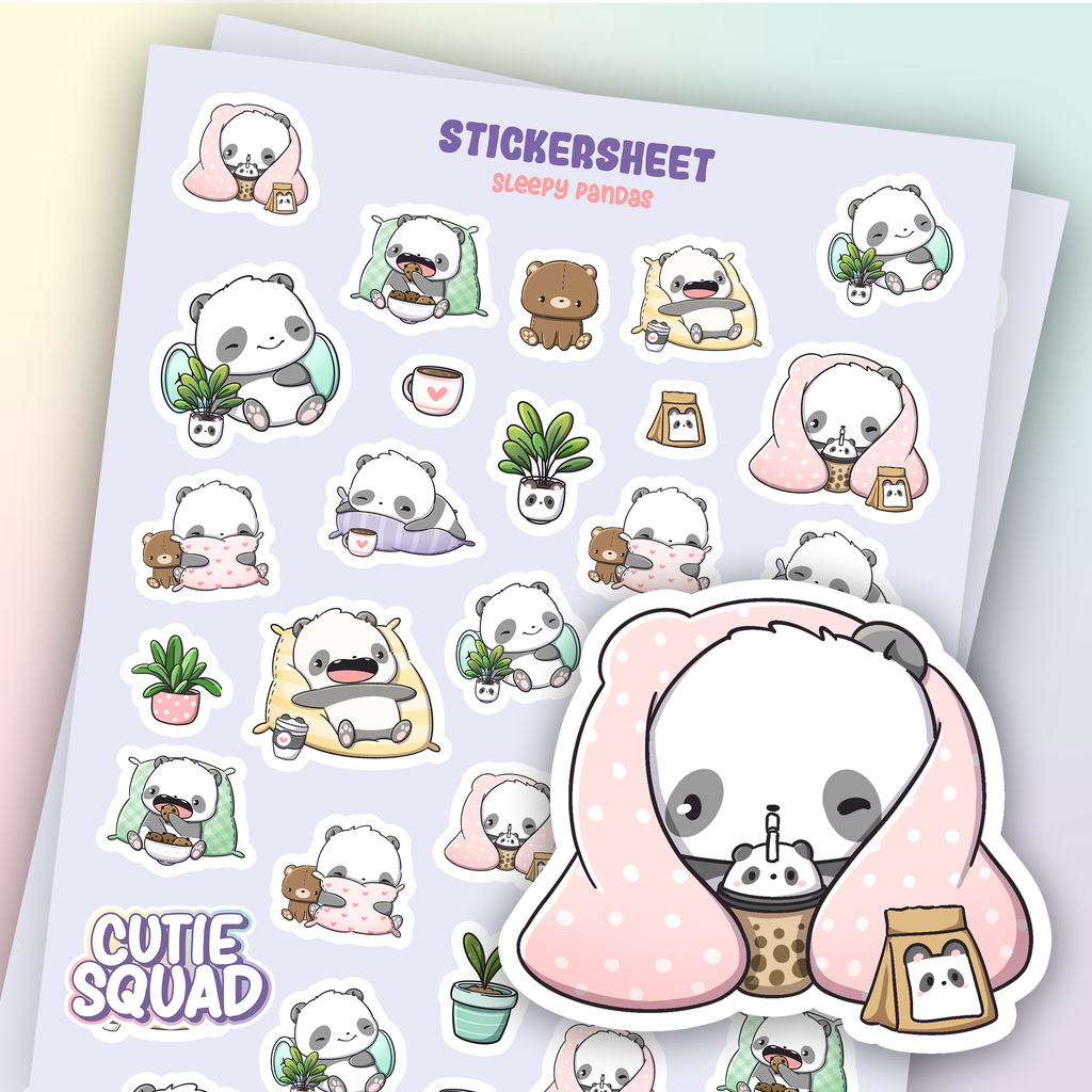 Slaperige panda | stickervel