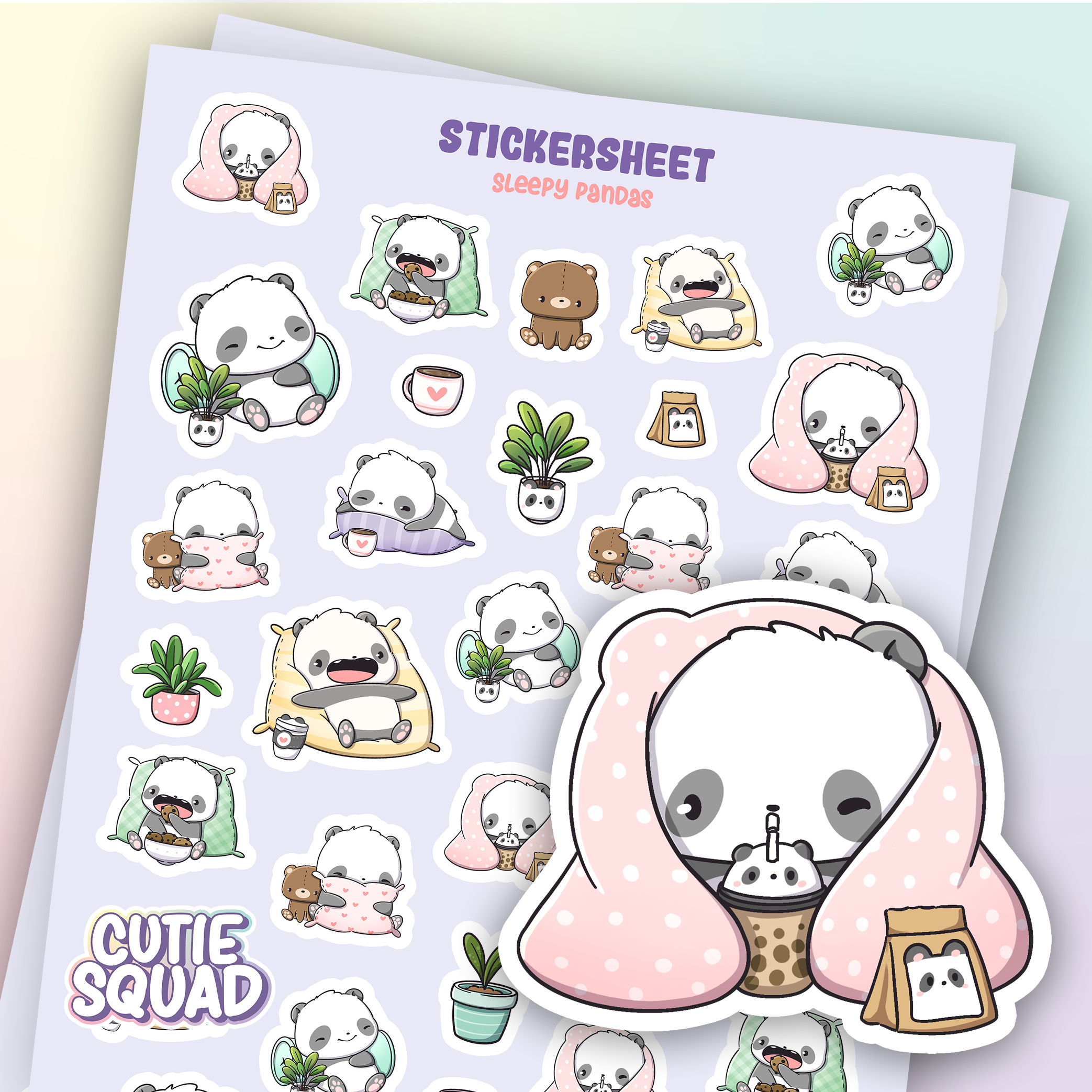 Slaperige panda | stickervel