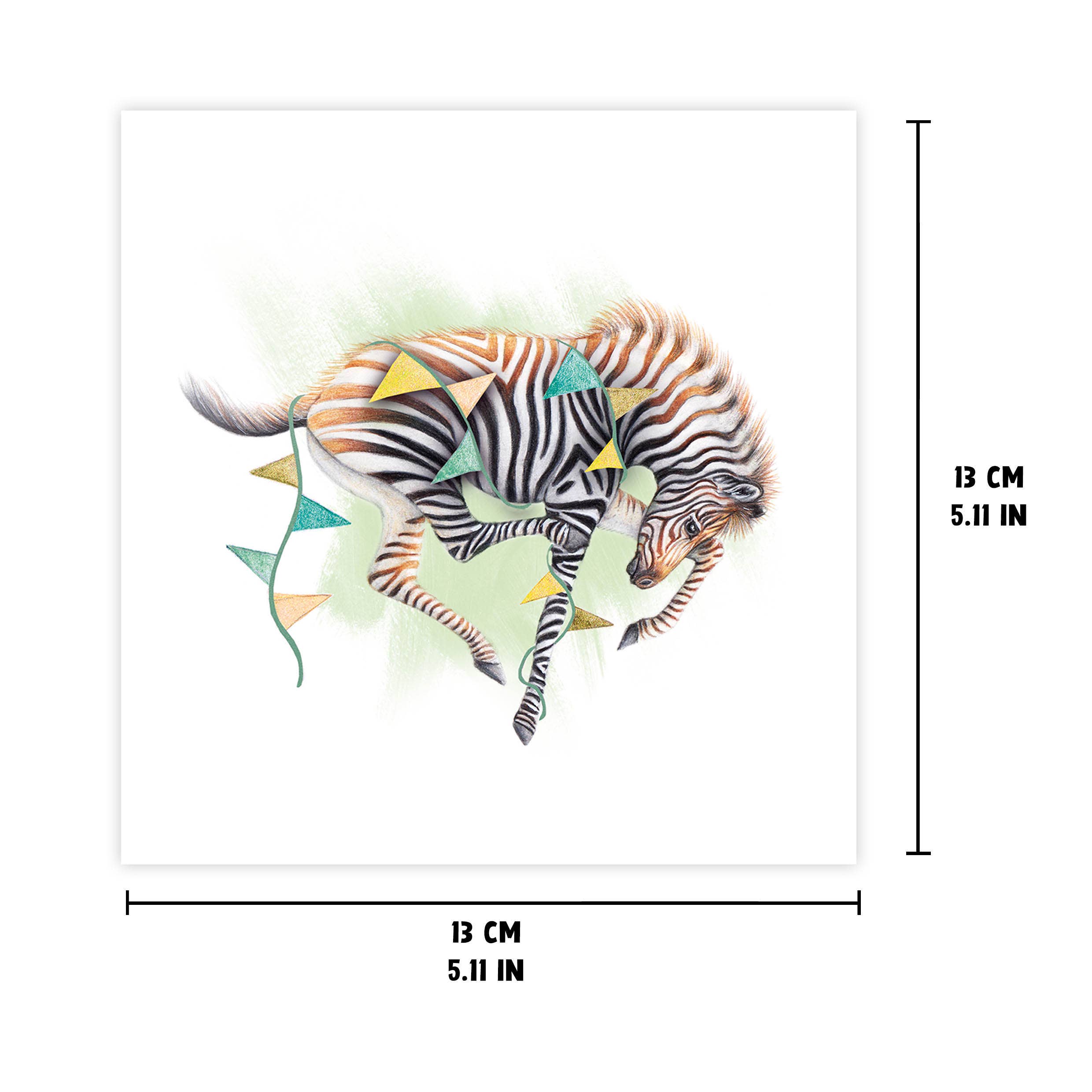 Grappige Zebra - Wenskaart met envelop