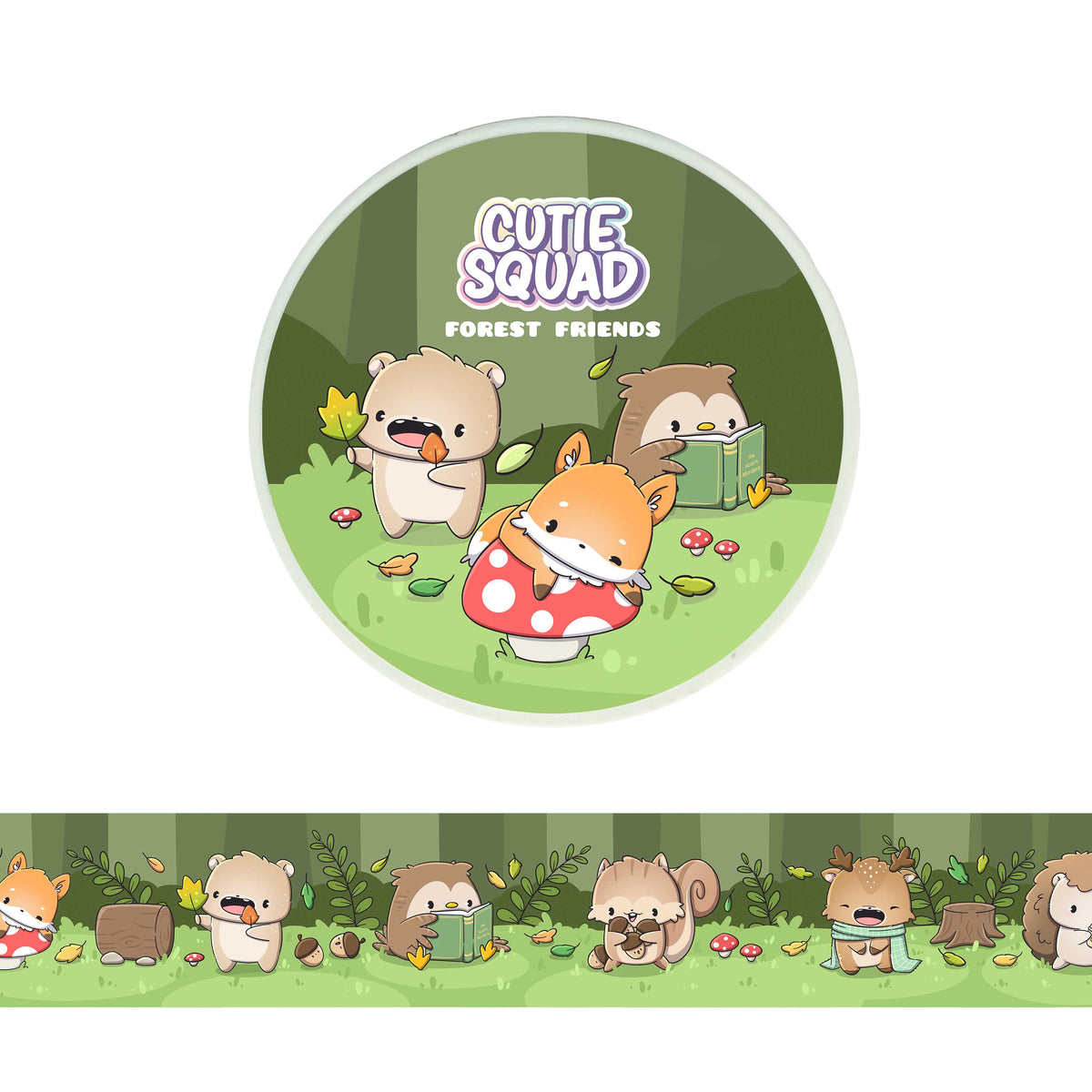 Bosvrienden – Schattige washi-tape met bosmotief 10 m