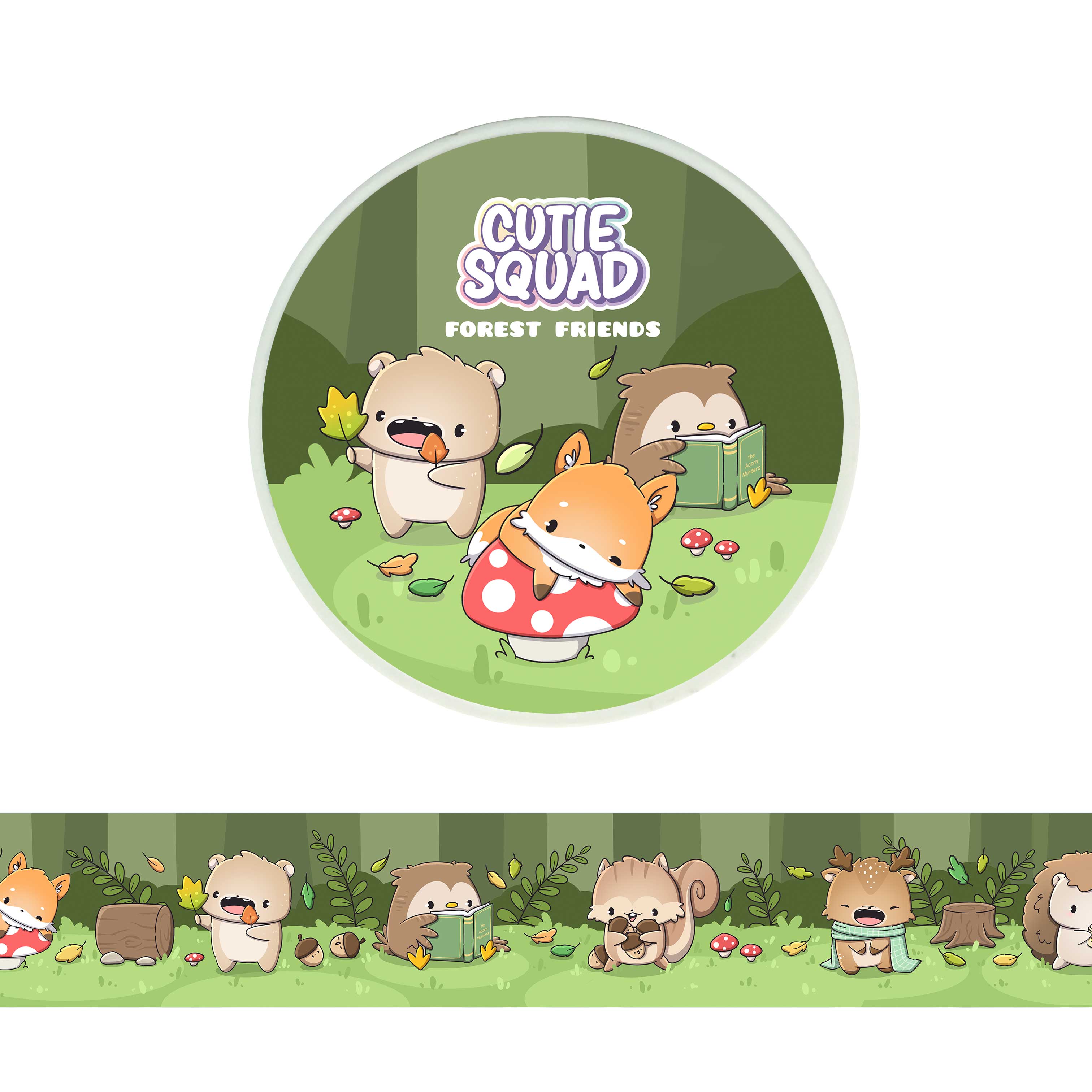 Bosvrienden – Schattige washi-tape met bosmotief 10 m