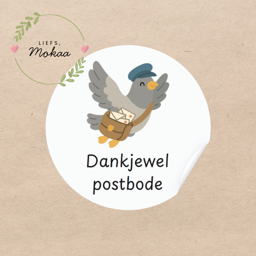 'Dankjewel postbode' Duif - Set van 10 Stickers