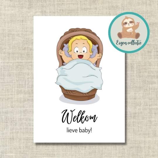 'Welkom lieve baby!' - Ansichtkaart
